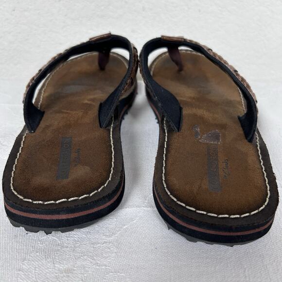 Clarks Collection Sz 7 M Fenner Nerice Flip-Flops Thong Sandals Honey Leather - Picture 3 of 6